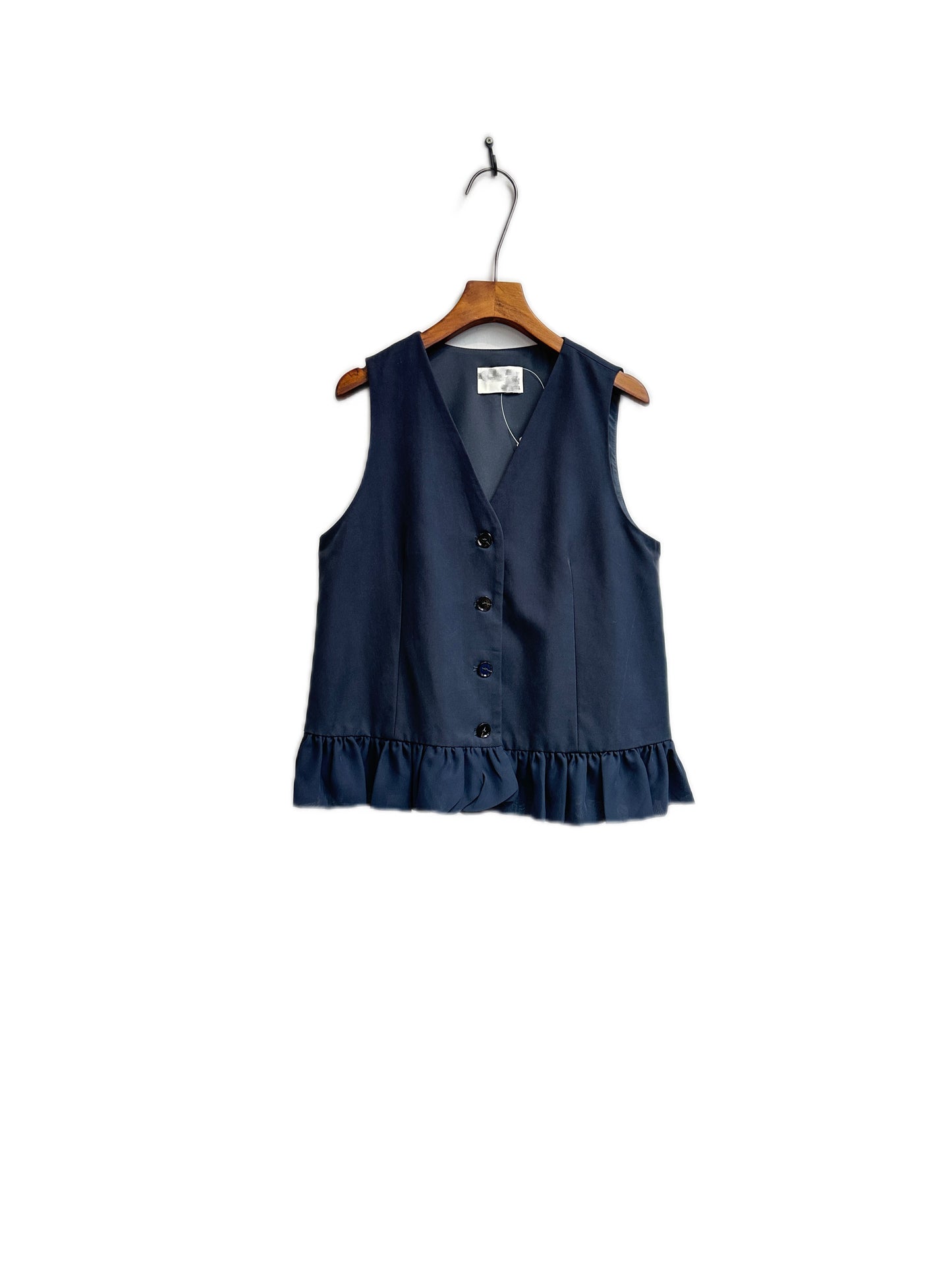 Ruff chiffon hem vest jacket