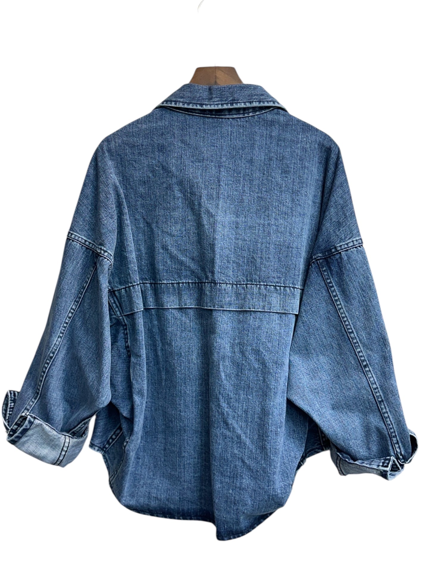(-30% off)Batwing sleeve denim jacket