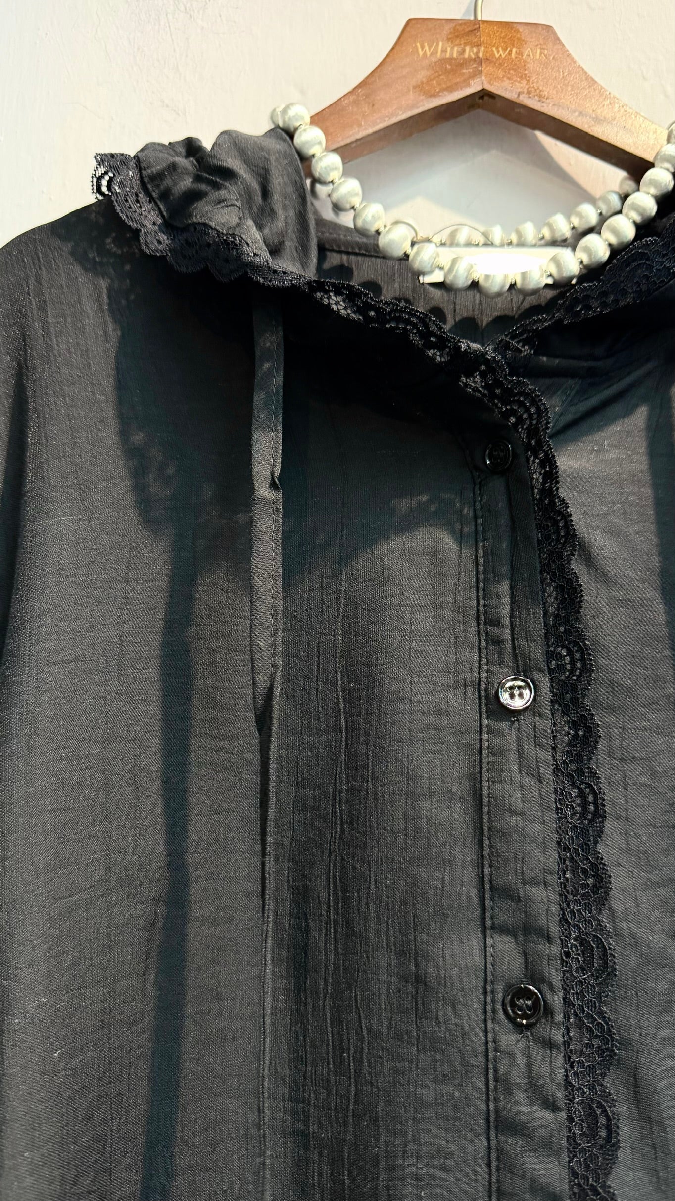 With hat lace trim short sleeves outer #00654