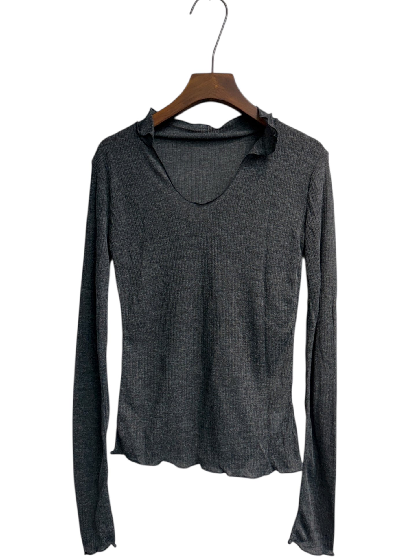 Rib see-though tee #00100