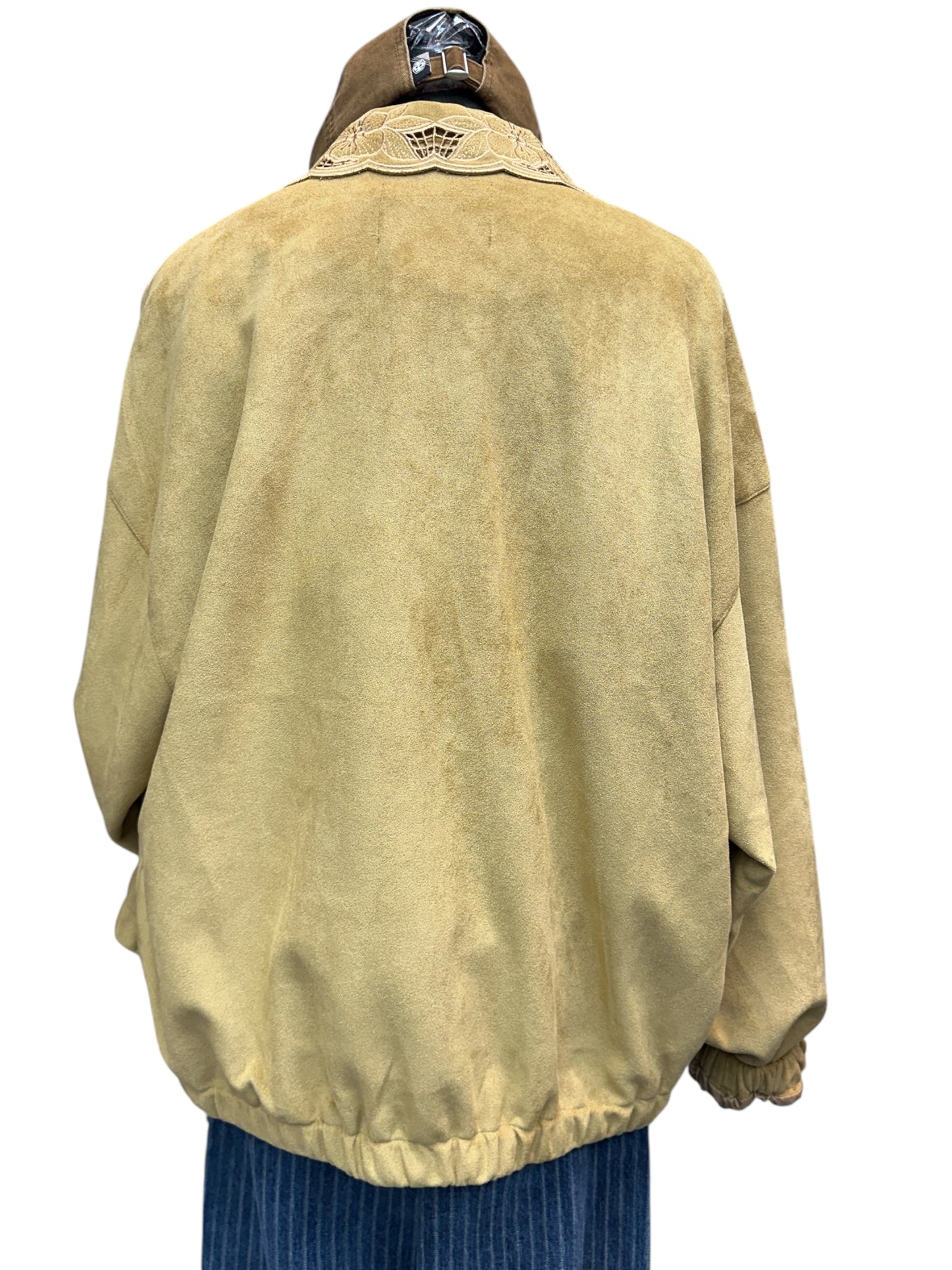 Embroidery collar leopard skin jacket