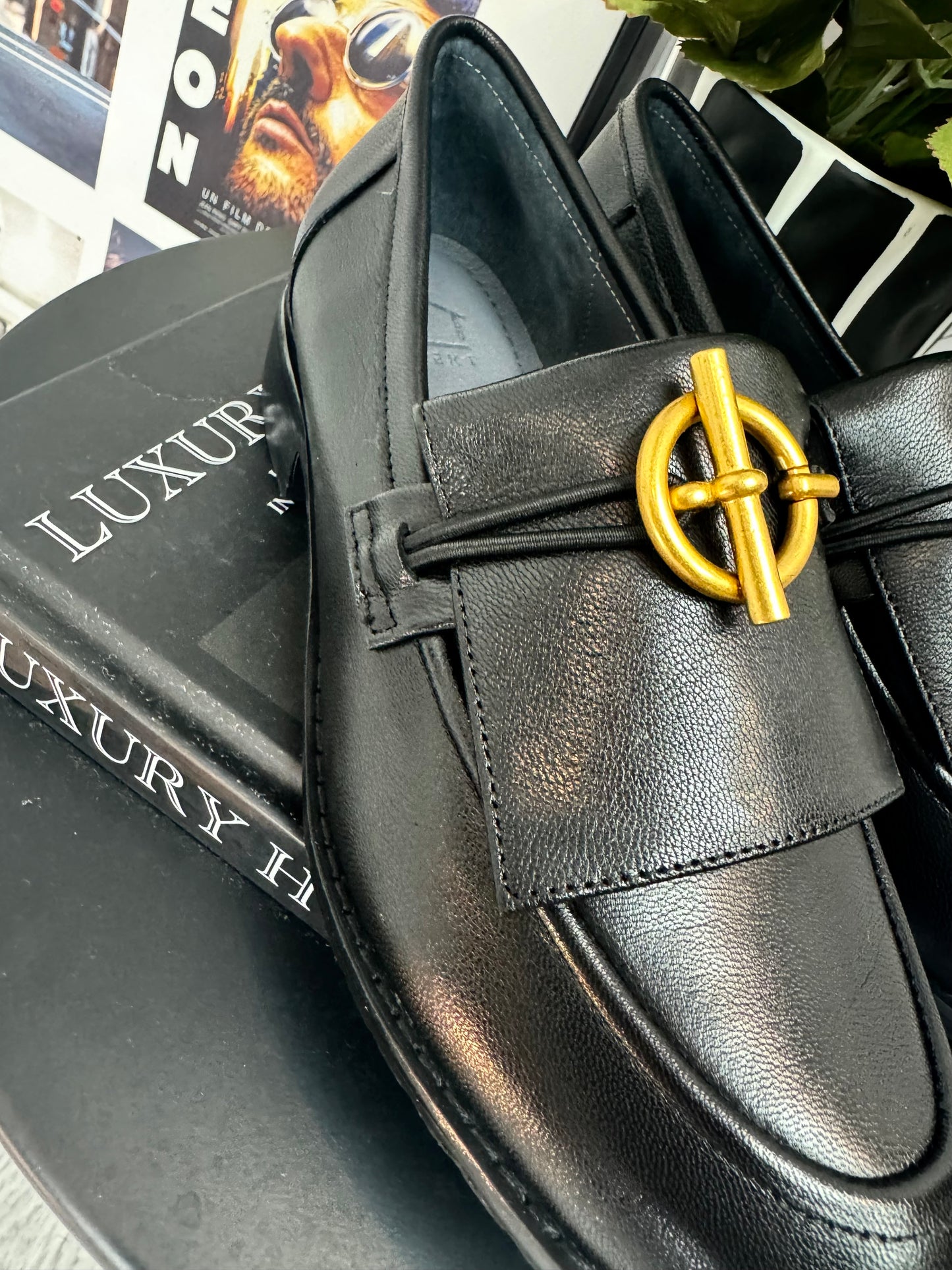 Gold Buckle Lambskin loafer