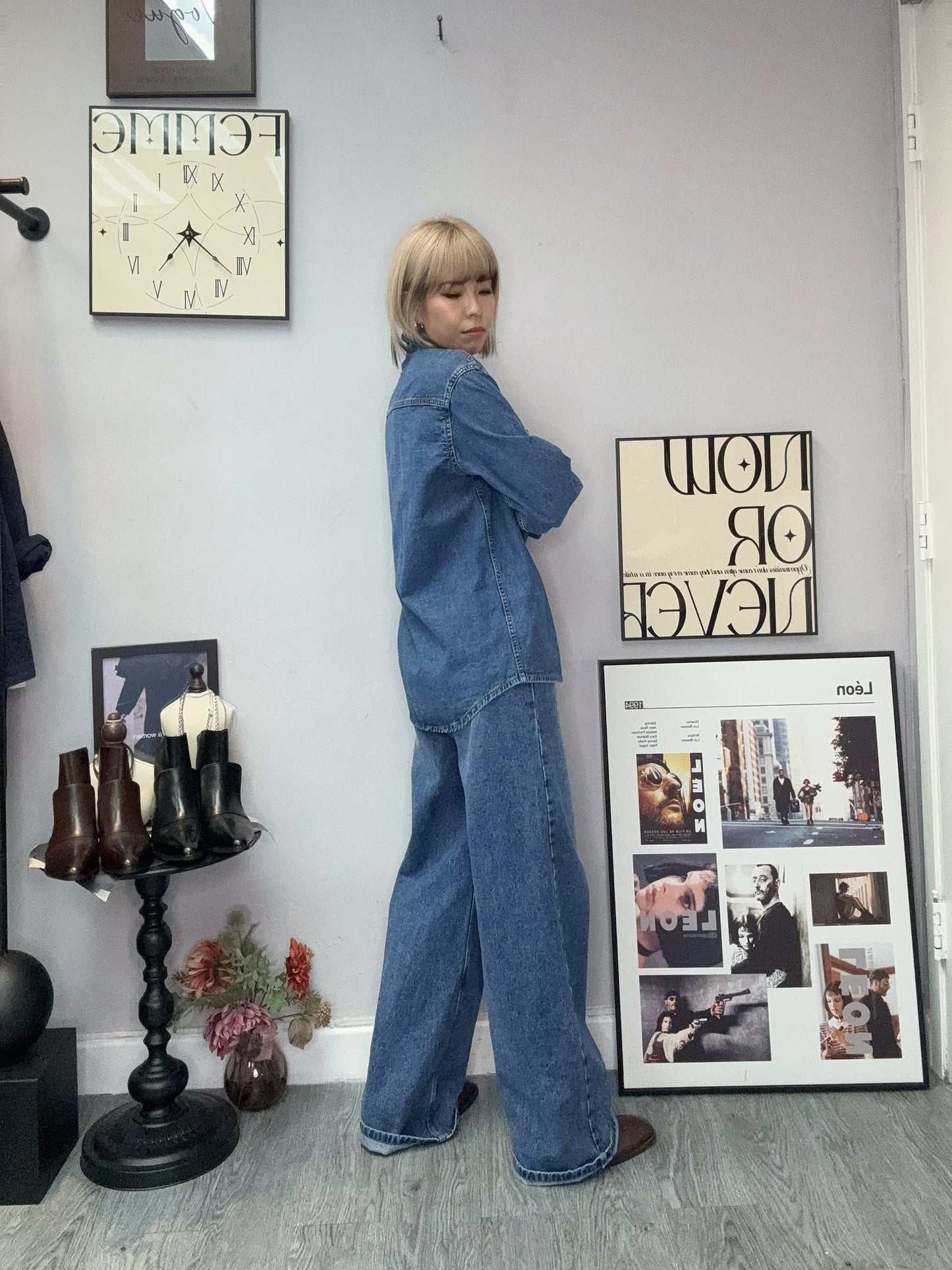 Fit size denim shirt