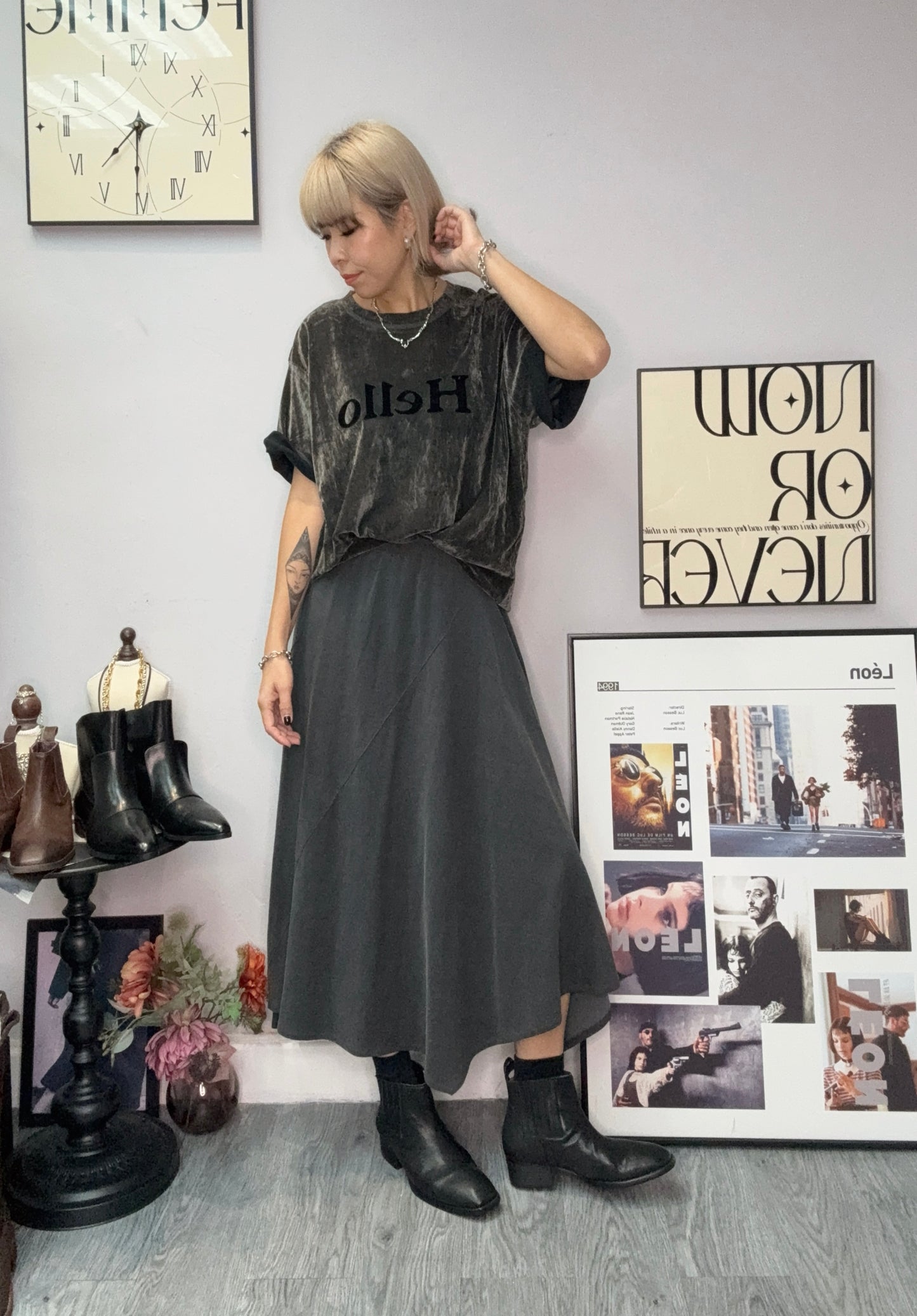 Washing cotton skirt#00026