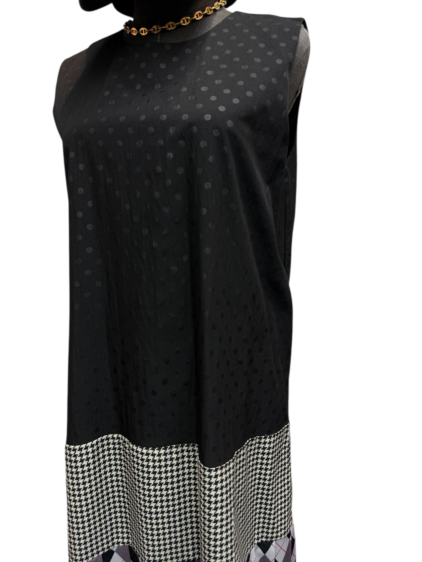 pattern chiffon vest dress