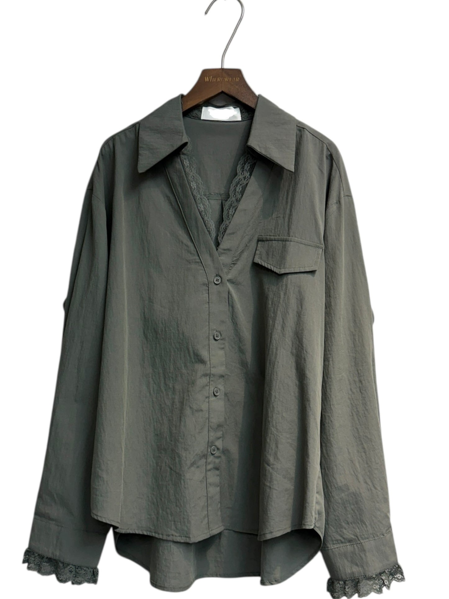 (-20% off)Side lace loose shirt #00271