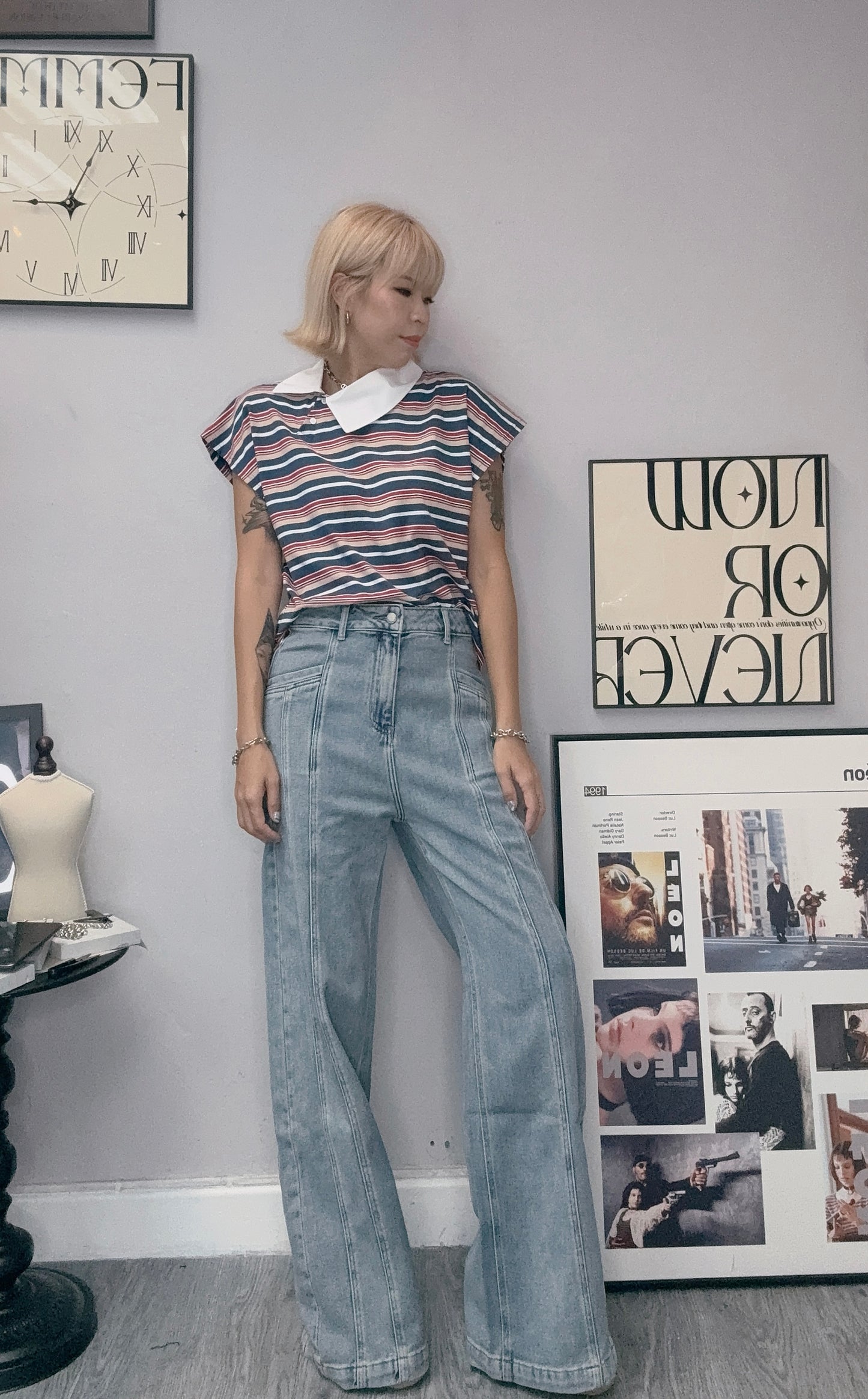 (-30%off)striped Polo