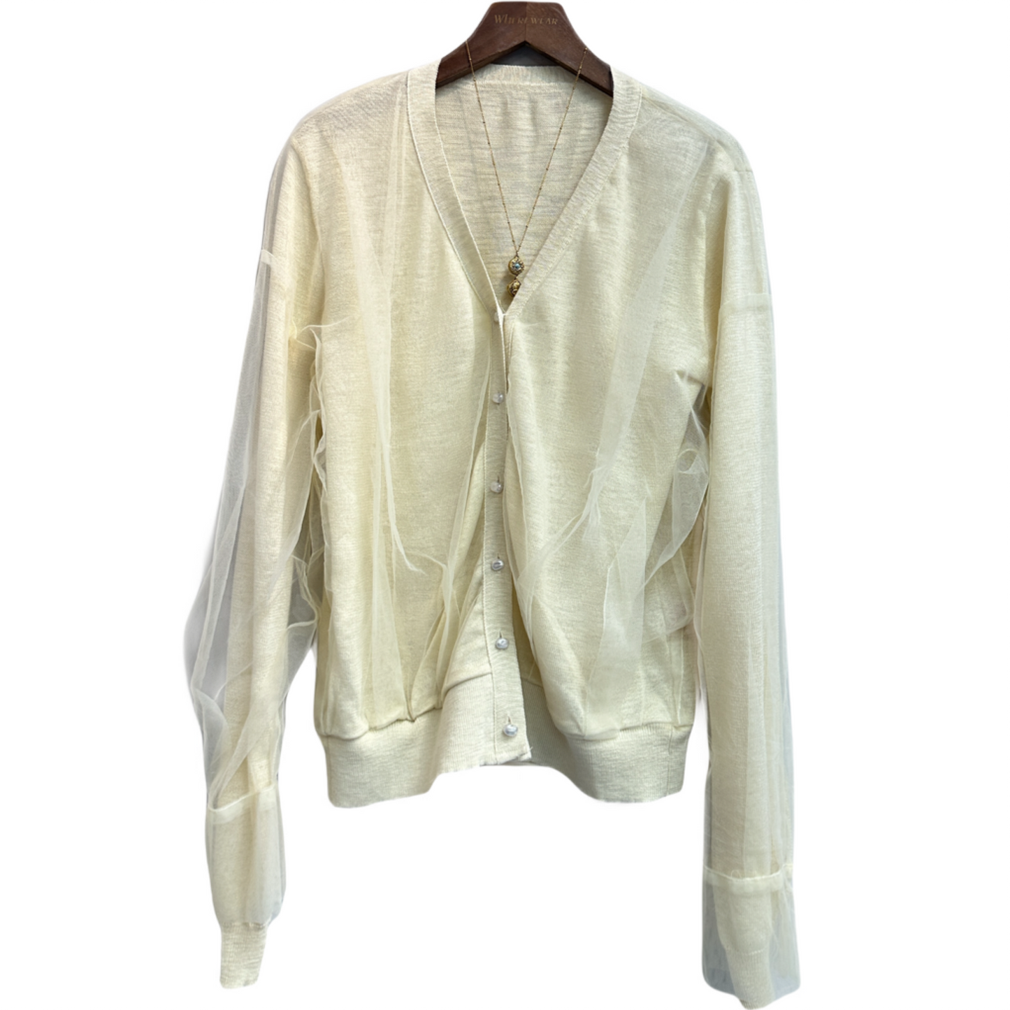 Organza knit cardigan