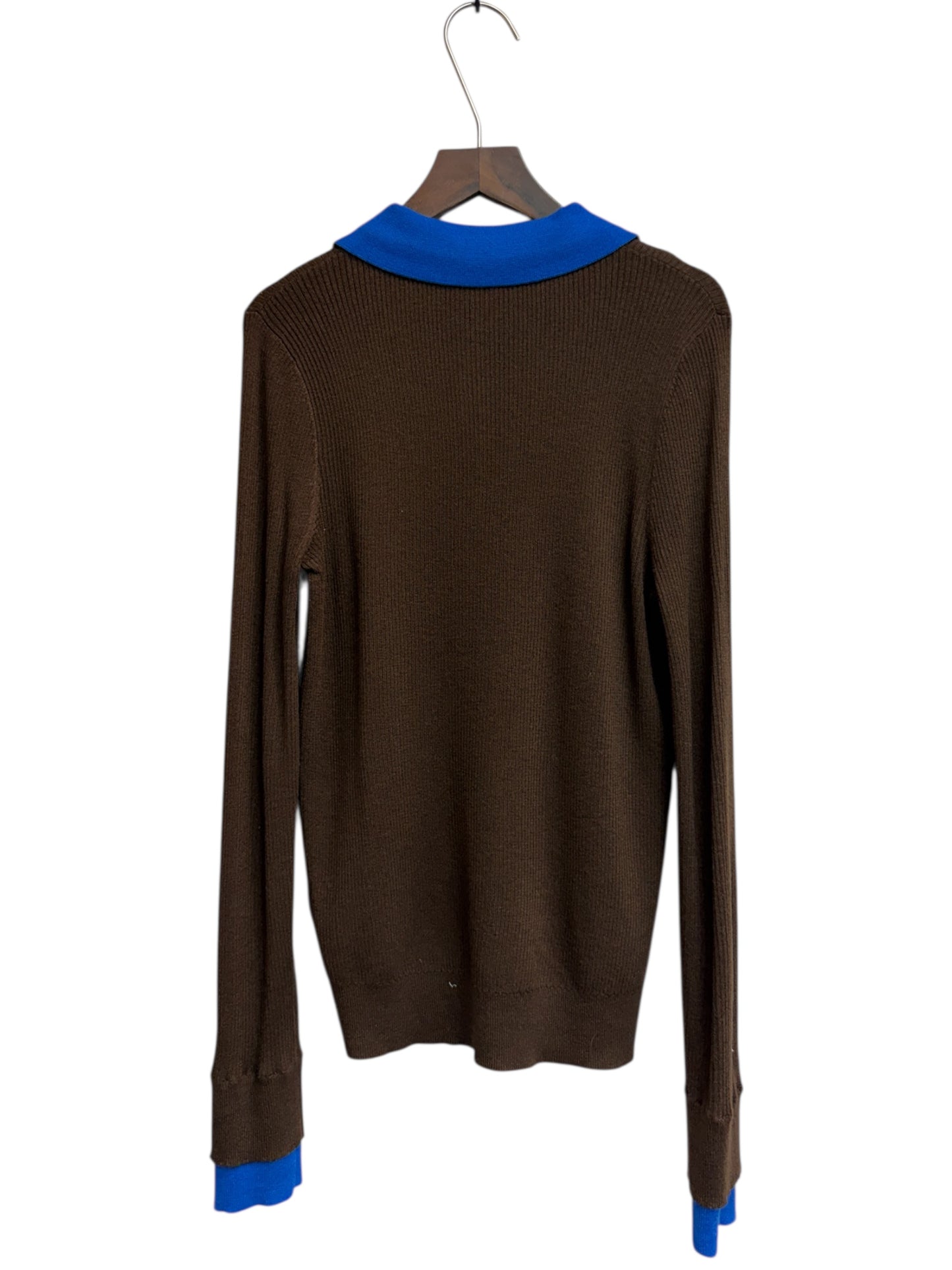 Fake two piece rib knit top