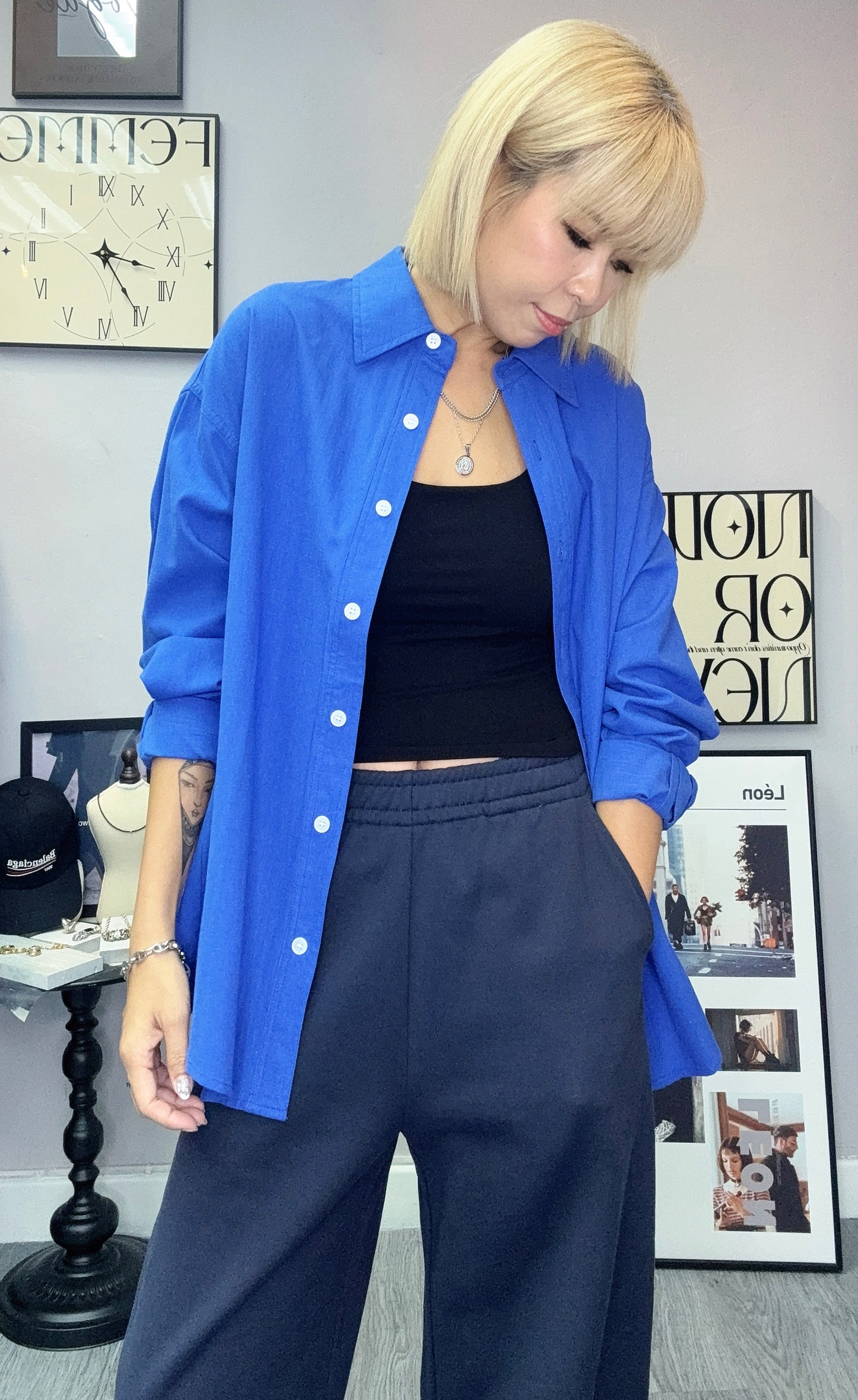 Oversize plain shirt