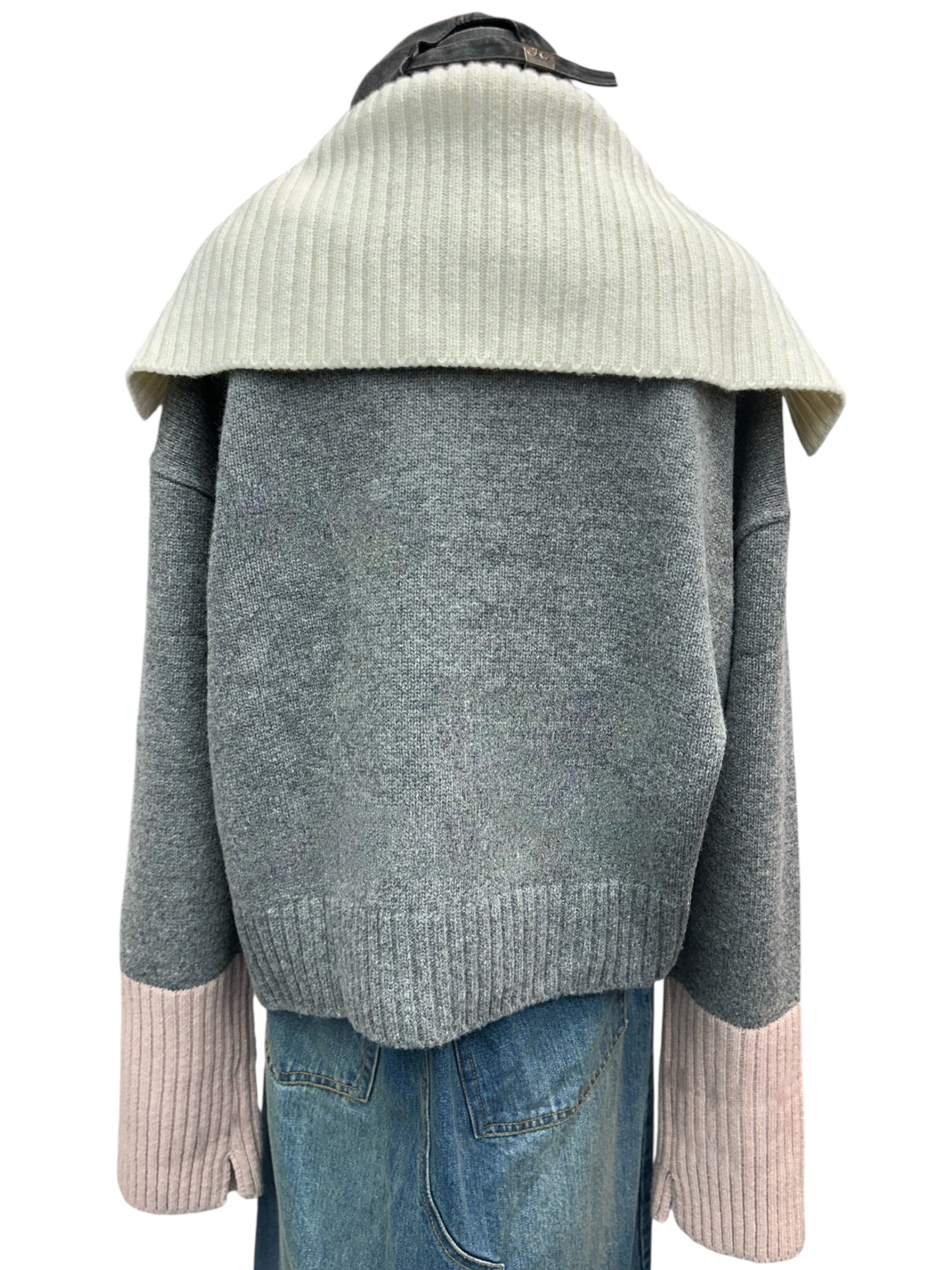 V neck oversize wool top