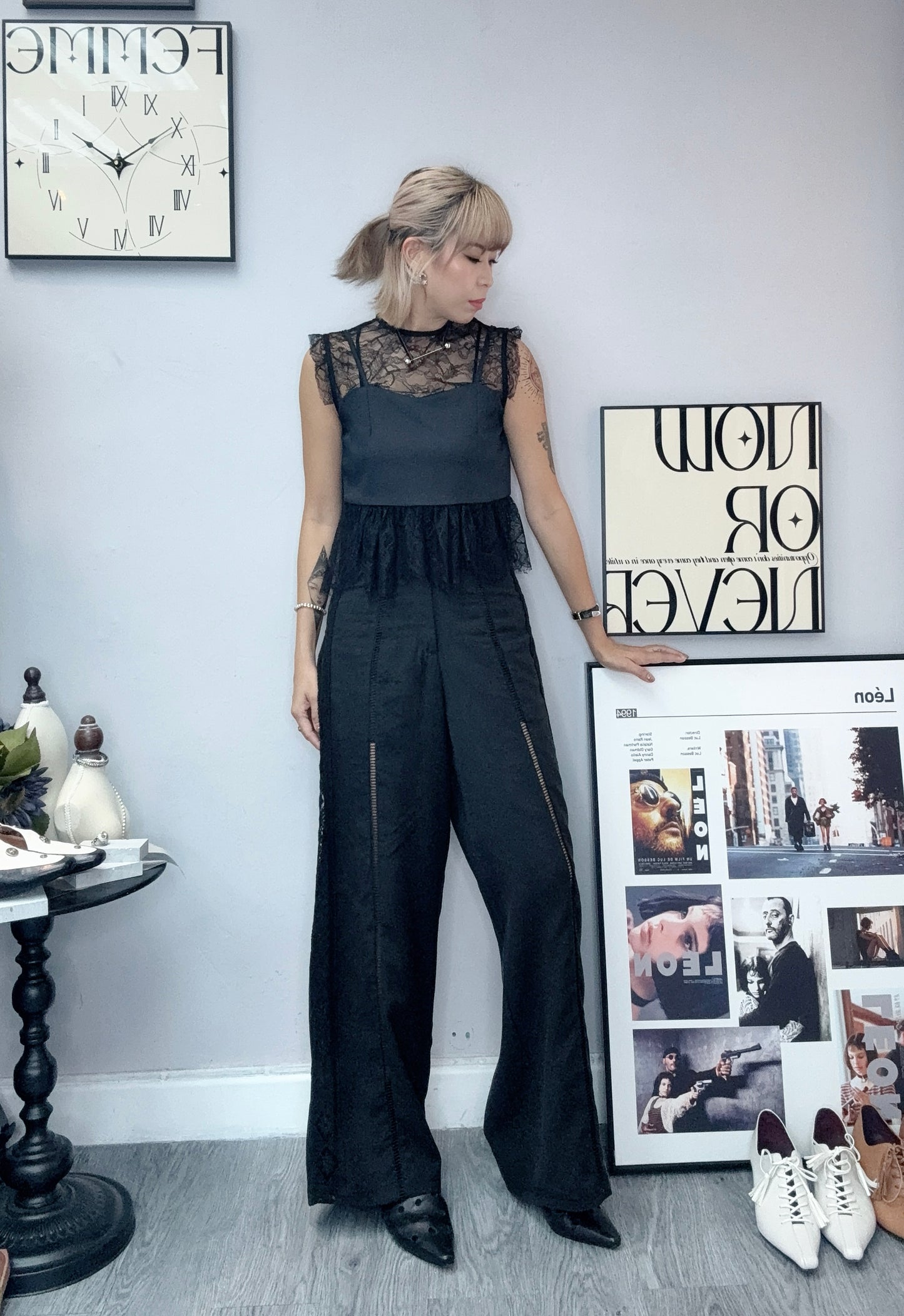 (-40%off)Lace sided pants