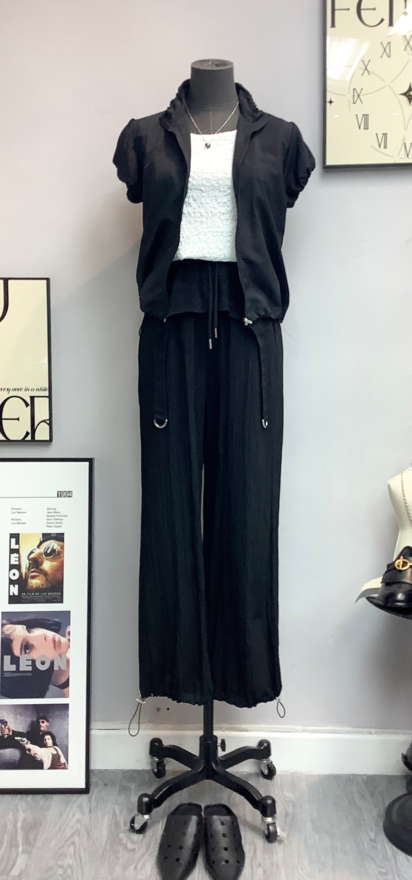 (-20% Off)Puff Sleeves Zip Jacket