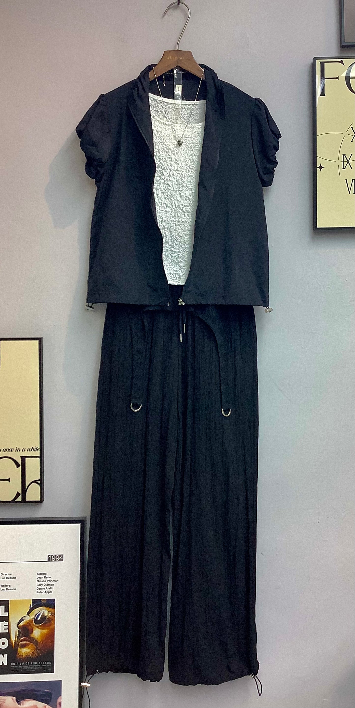 (-20% Off)Puff Sleeves Zip Jacket