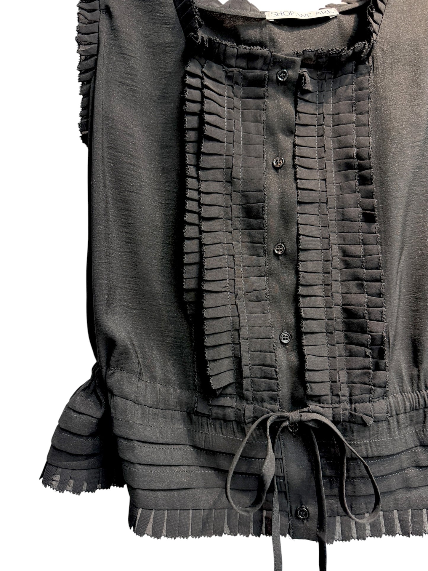 Front chiffon ruffle vest blouse #00599
