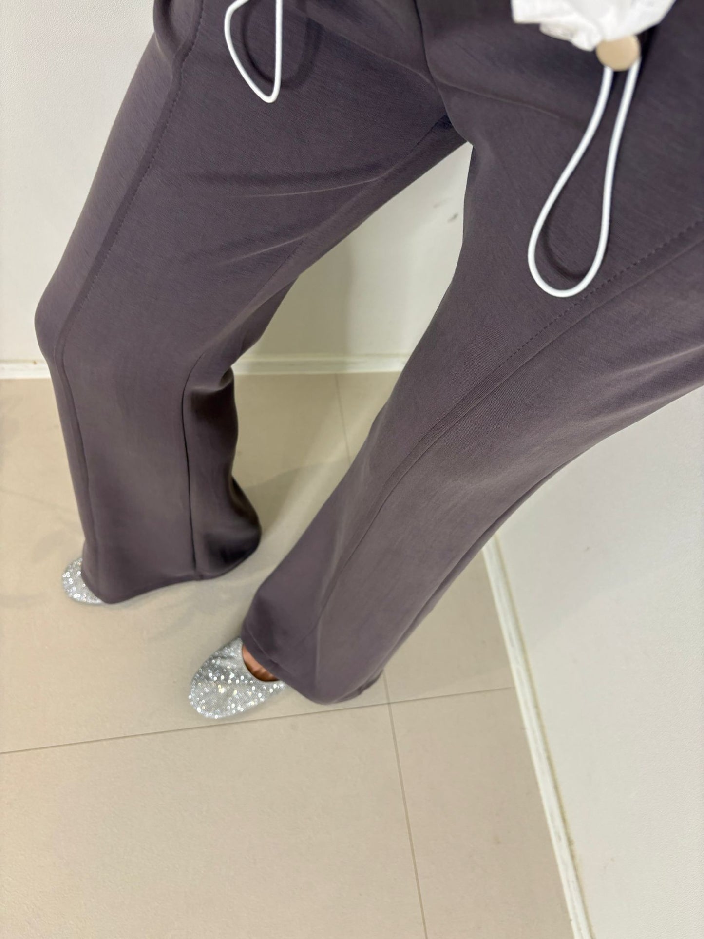 (Promotion-20%) mask texture slim flare pants #00671