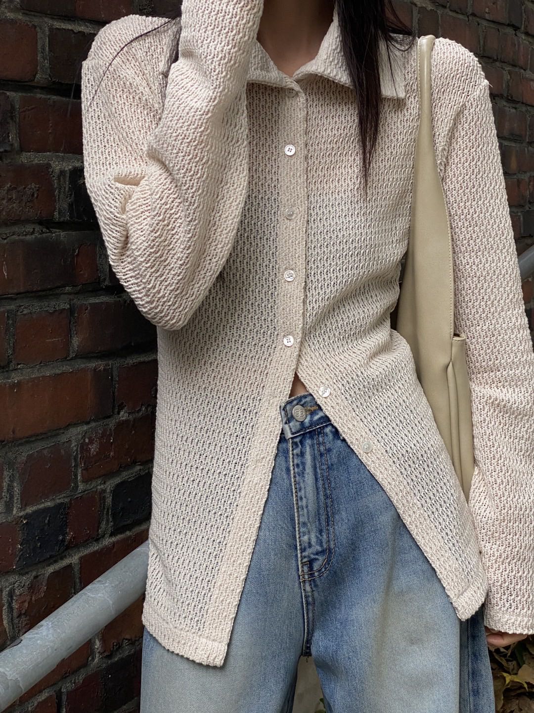 Knitted slim shirt #00337