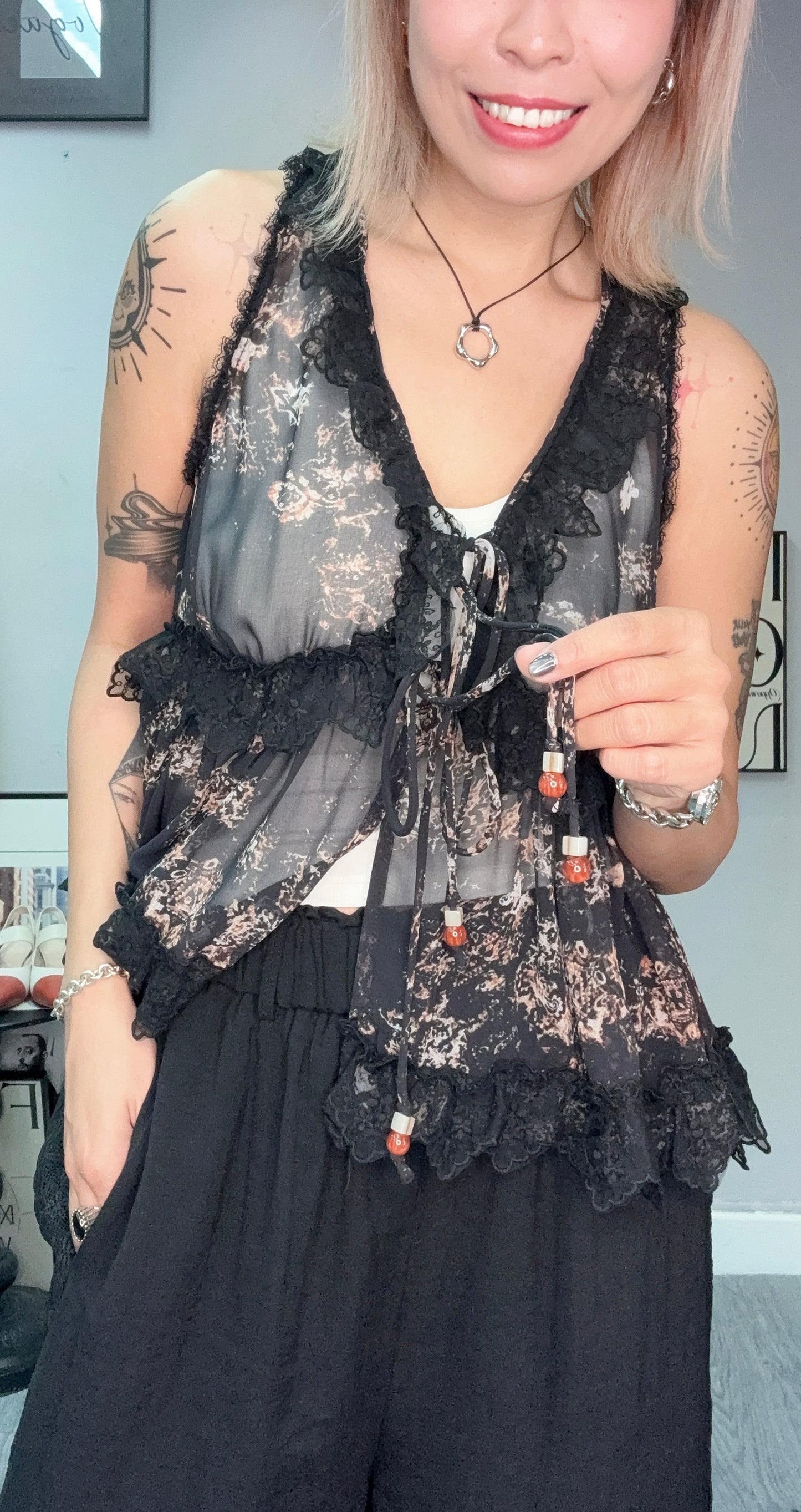 Paisley chiffon tank blouse #00767