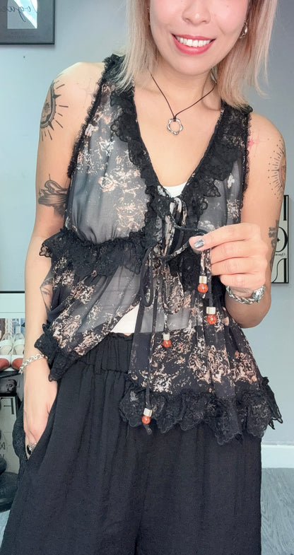 Paisley chiffon tank blouse #00767