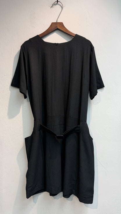 (-30%)With belt side big pockets one piece #00784