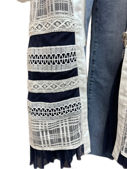 Two ways eyelet one piece jacket