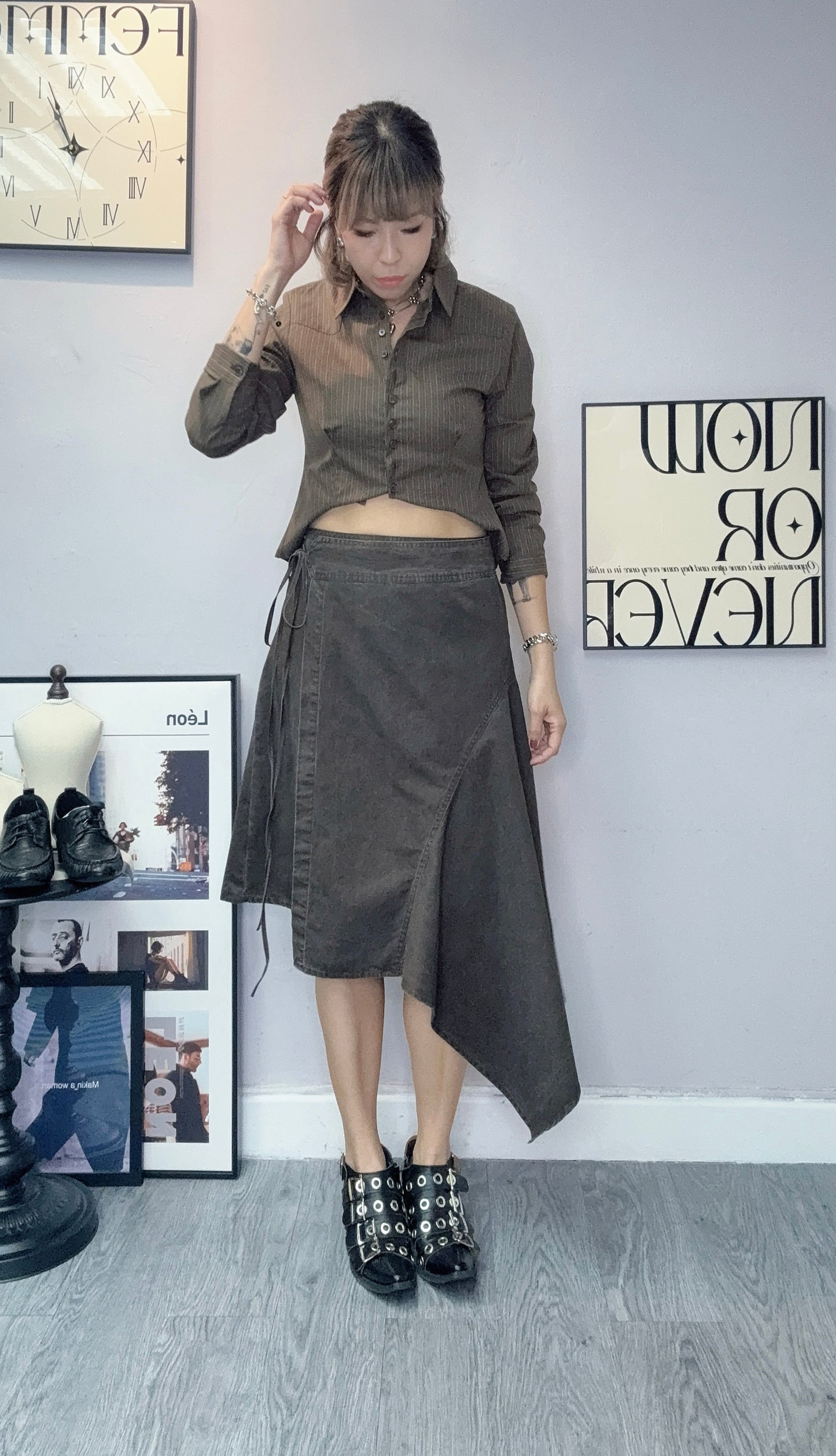 Side ribbon skirt #00429