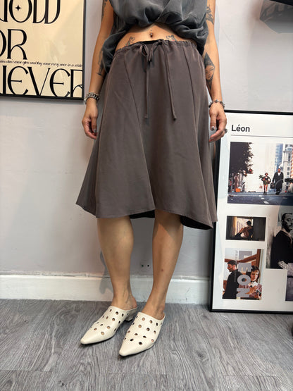 Rope waist washing silk skirt #00614