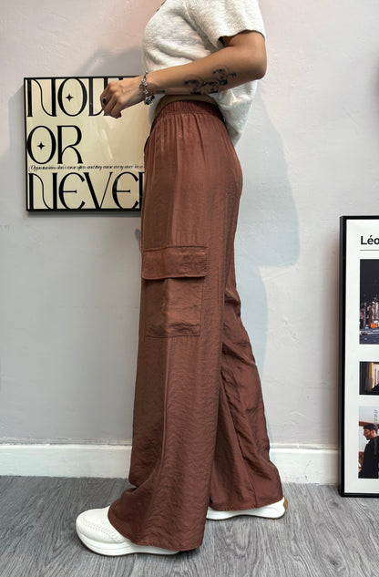 Full elastic silky pants #00619