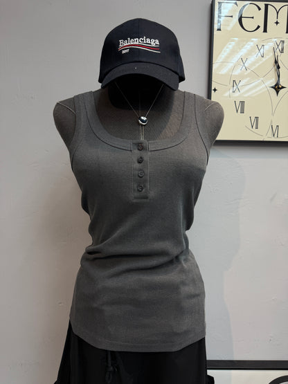(-30%)Front buttons plain tank #00779