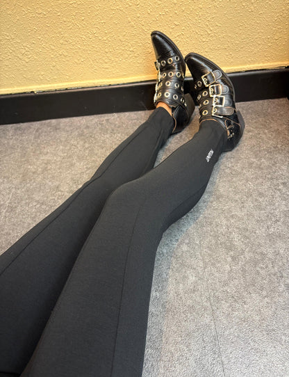 Side white words tight pants#00966