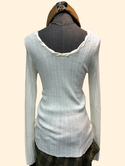 Twist collar knit top