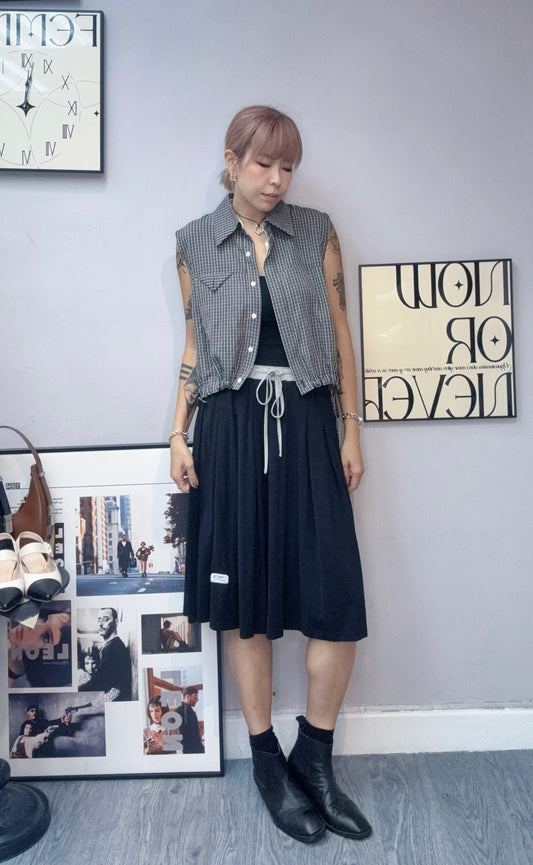 (-30%)Mini checked vest shirt #00580