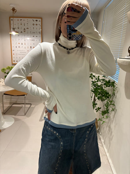 Stand collar fake two piece tee #00004