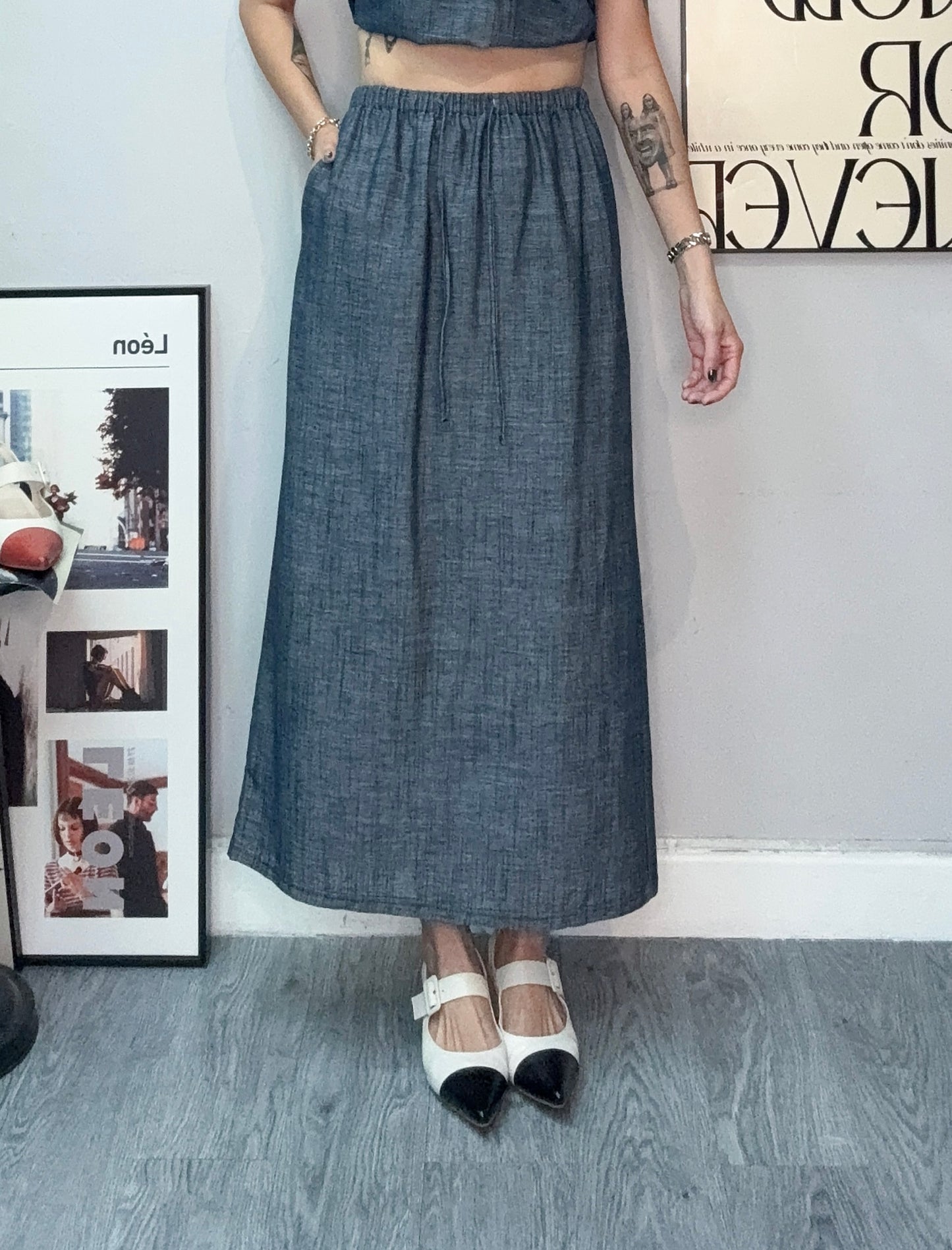 Full elastic plain skirt #00753