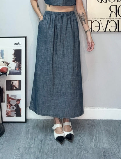 Full elastic plain skirt #00753