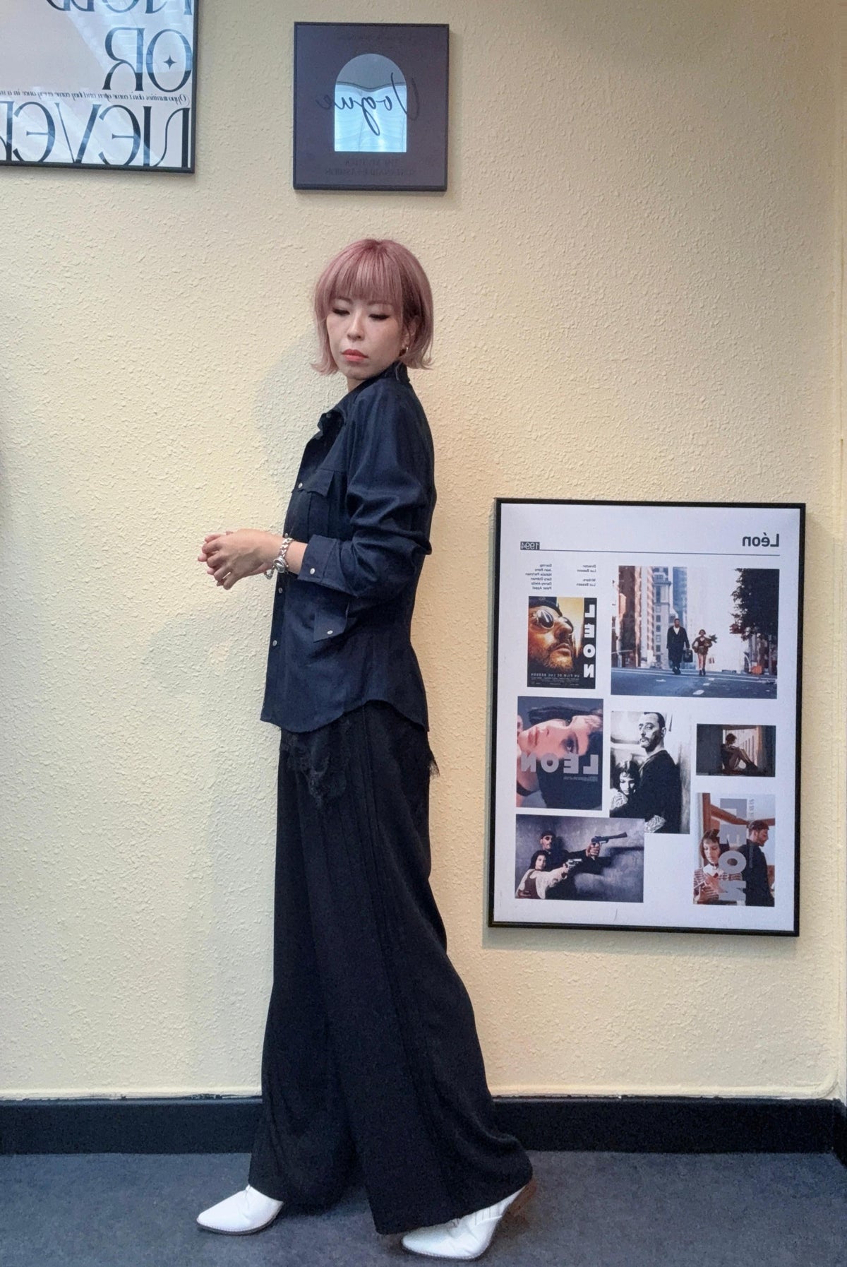 Wire collar slim shirt #00876
