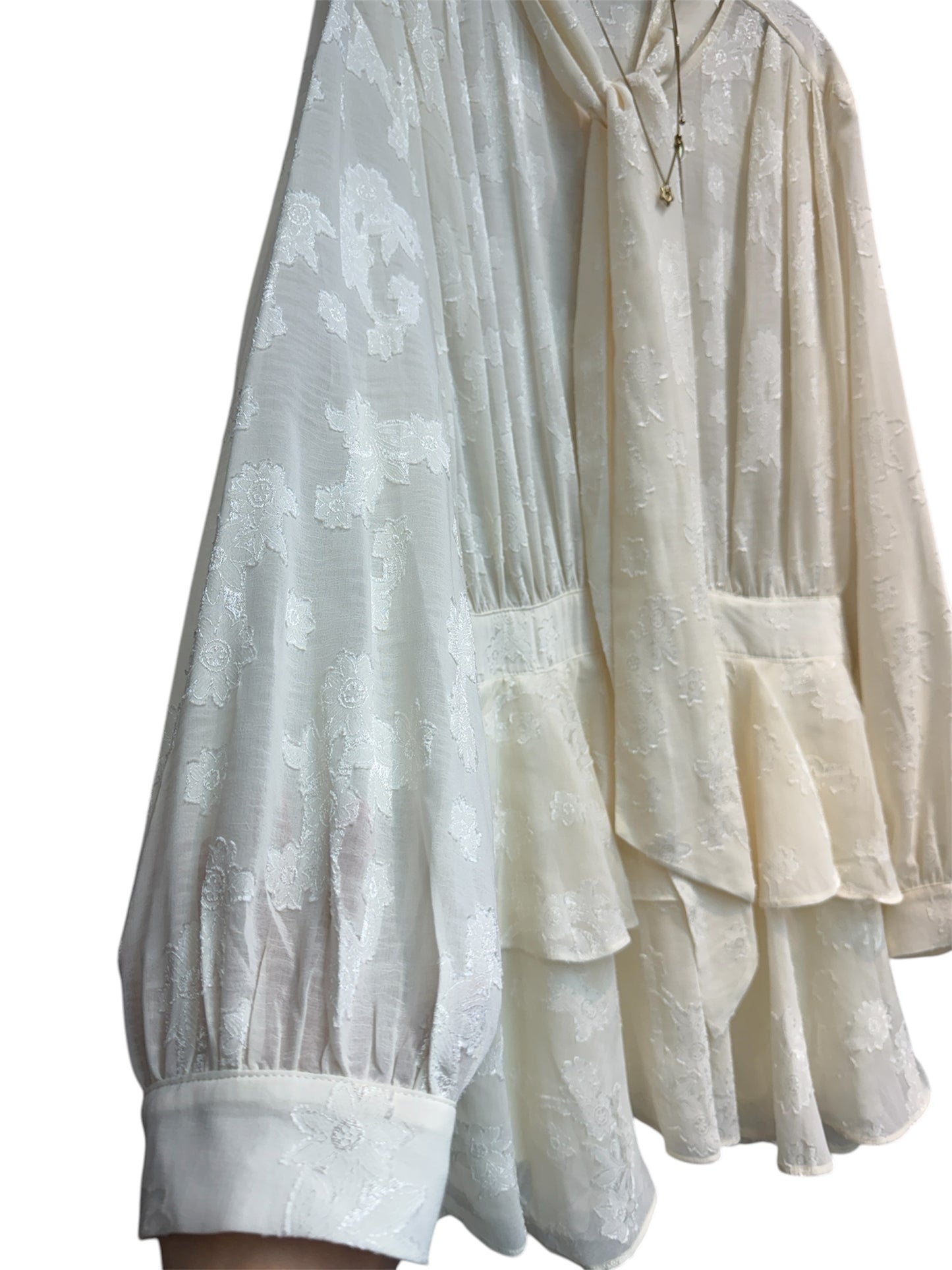 Front tie chiffon floral short one piece #00051