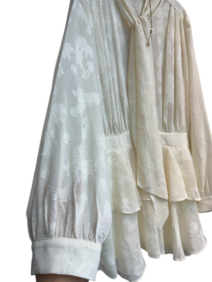 Front tie chiffon floral short one piece #00051