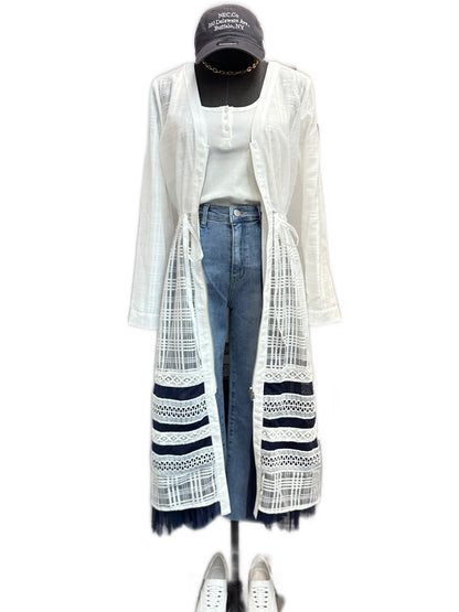 Two ways eyelet one piece jacket