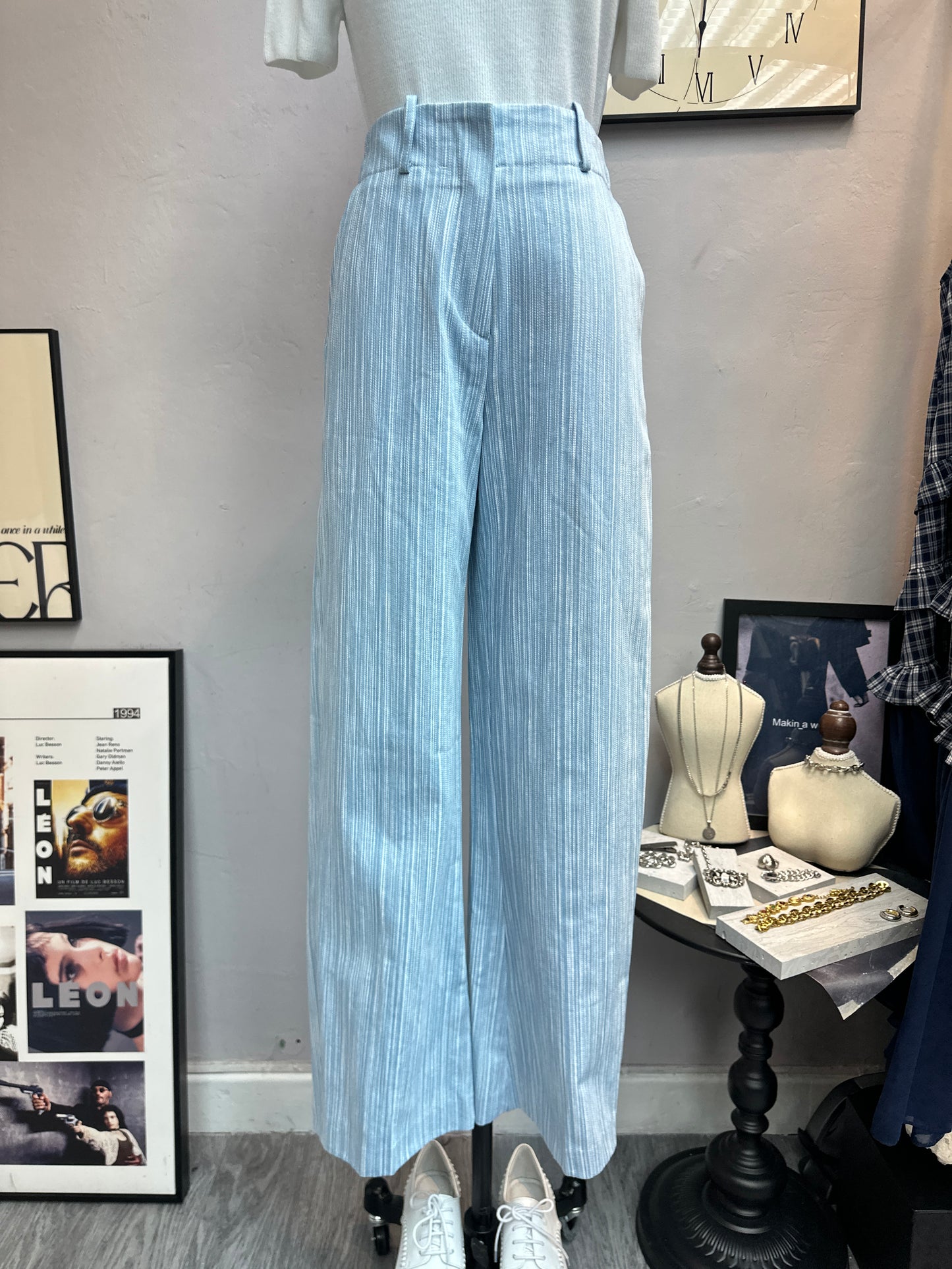 (-50% off)stripe Jeans