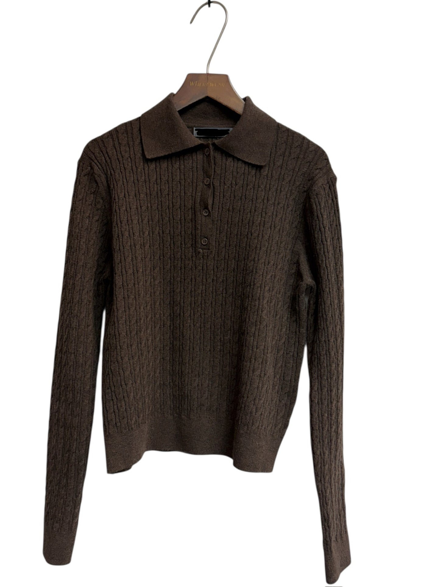 Silk X knit polo top