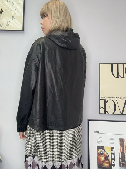 2-pockets leather jacket
