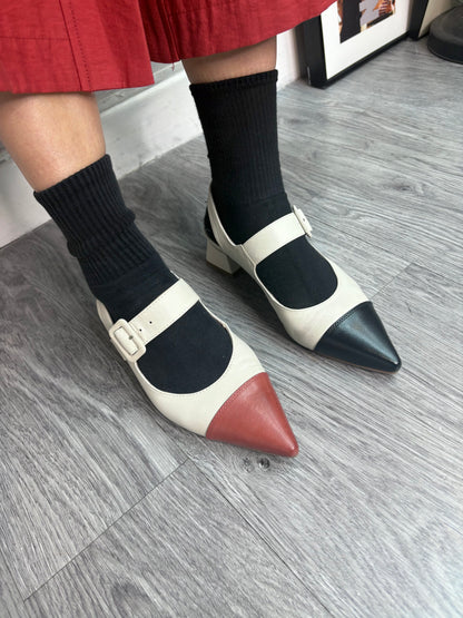 Two tone slingbacks