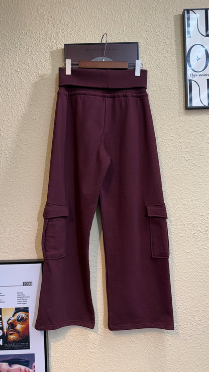 Fold-over waistband pants #00931
