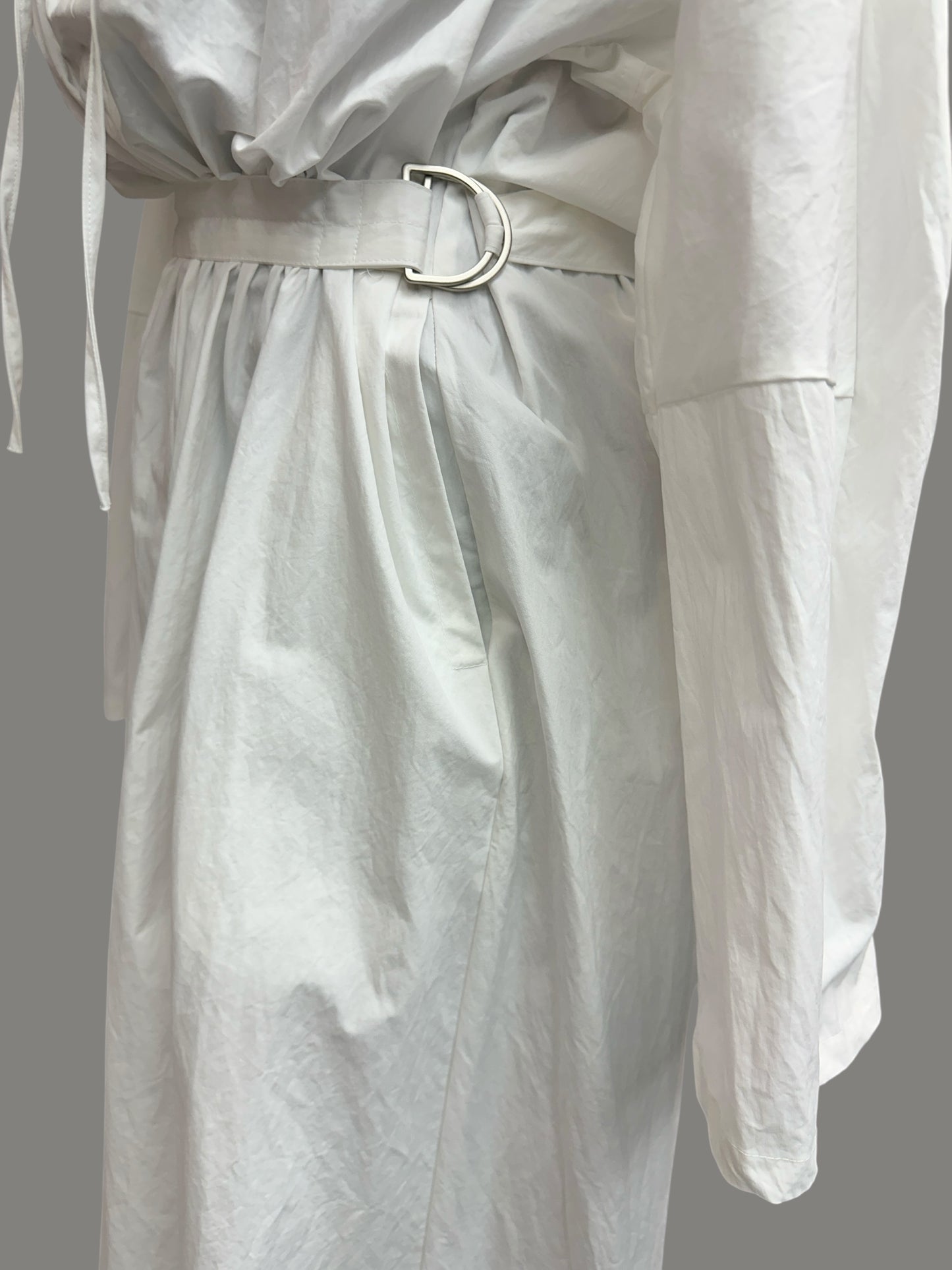 Puff long sleeve front tie dress