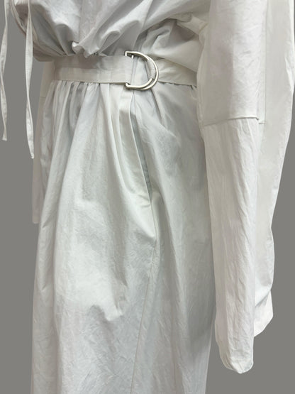 Puff long sleeve front tie dress