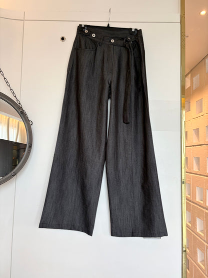 With half belt pants #00810