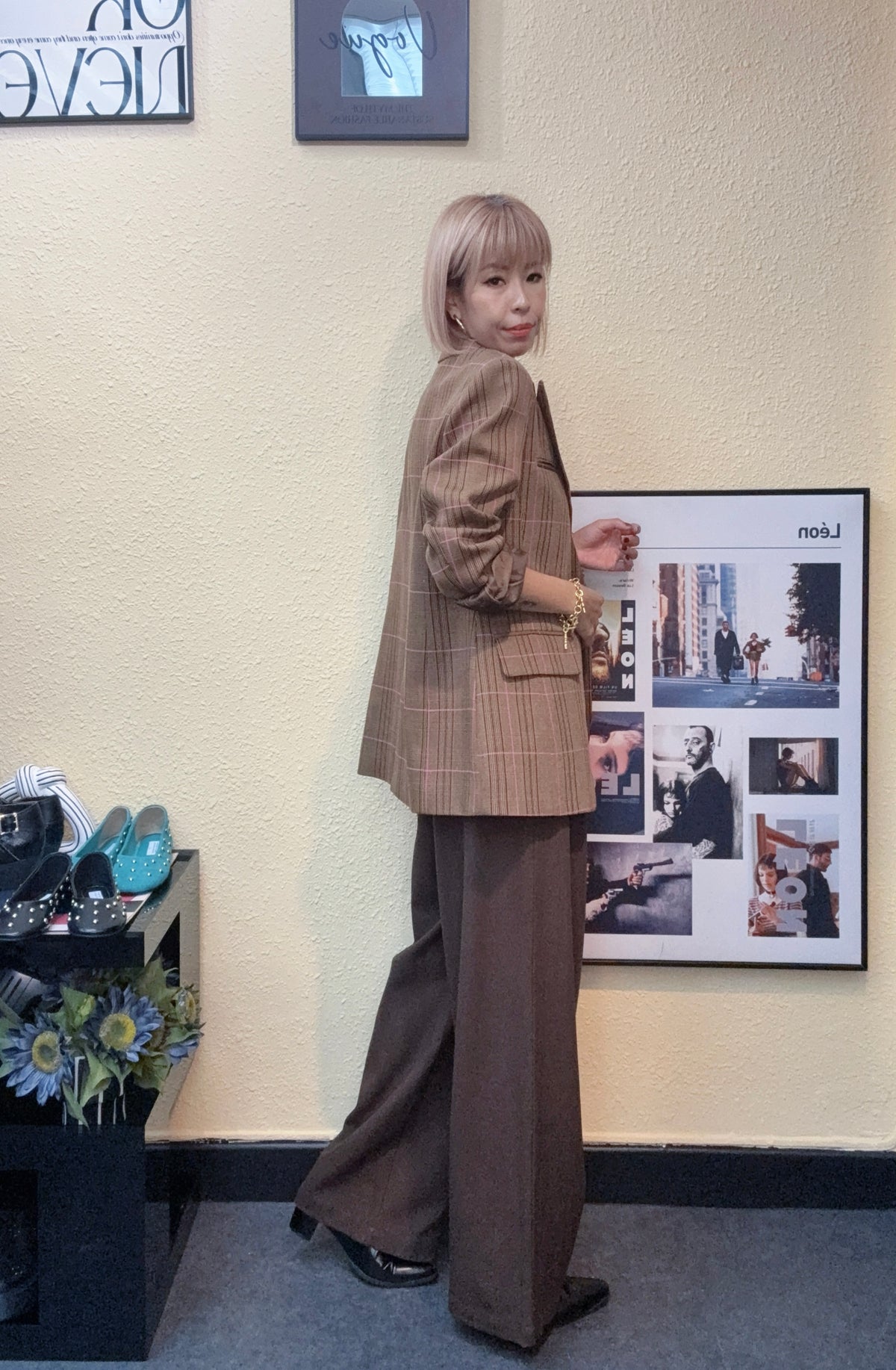 Checkered blazer #00971