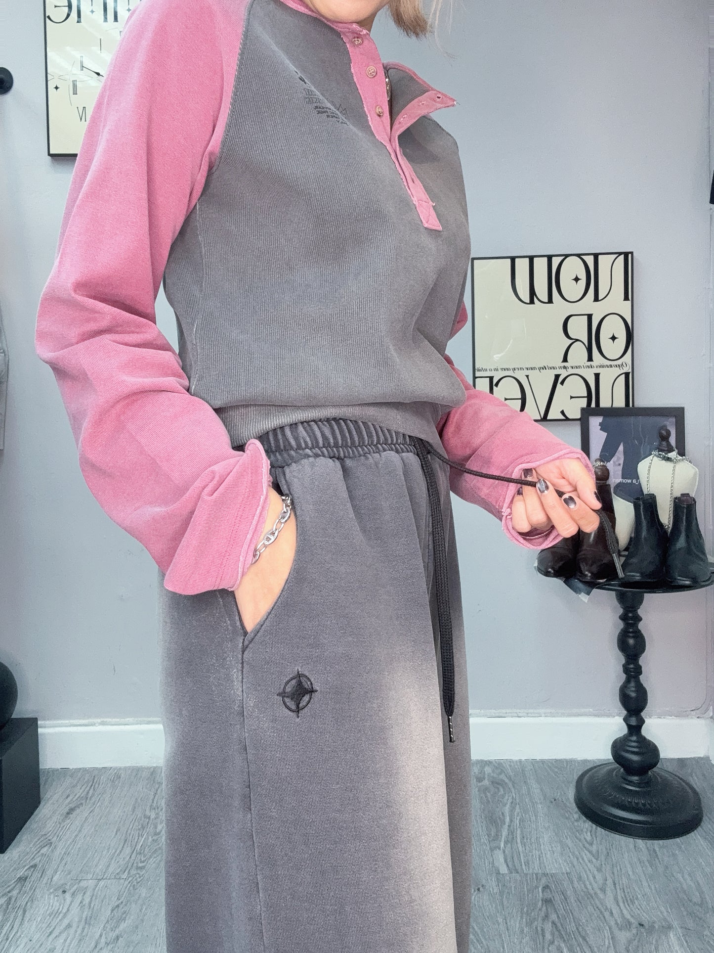 Embroidery words washing pants #00131