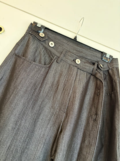 With half belt pants #00810